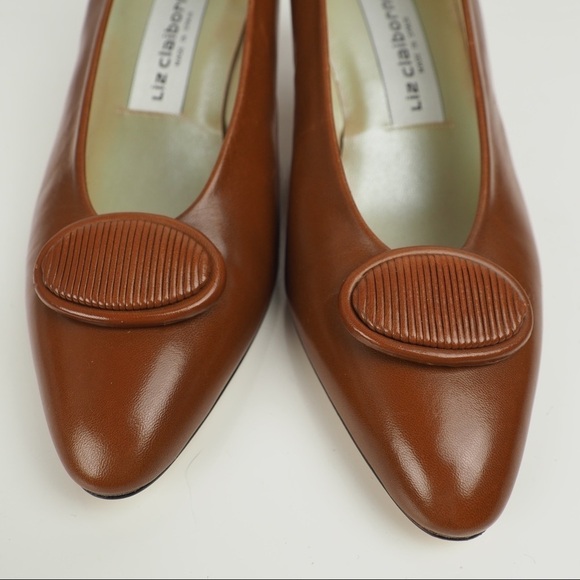 New Vintage Liz Claiborne sz 7.5 brown leather pumps - Picture 9 of 16